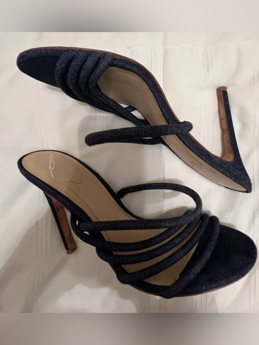 Brian Atwood Denim Strappy Heels Size 6.5